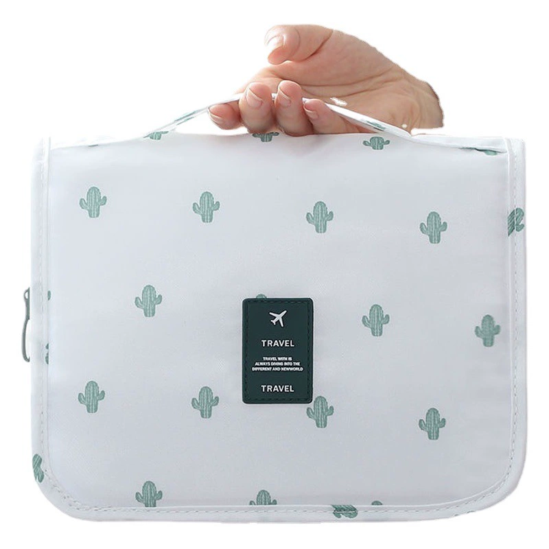 Новая модная портативная косметичка из ткани Оксфорд в корейском стиле, простая, женственная, вместительная, с крючком.