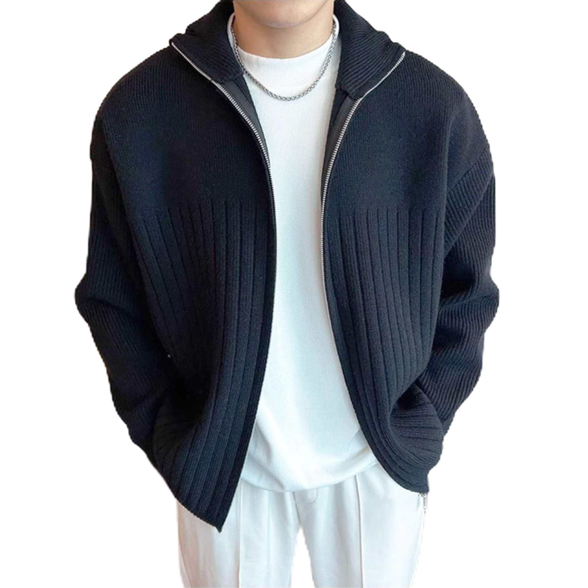 Explosiones transfronterizas de tamaño grande europeo cardigan suéter de punto chaqueta de chaqueta caliente de fábrica de negocios al por mayor