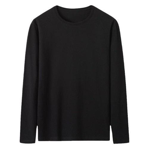 Men's Long Sleeve T-shirt for 2025 Autumn/Winter, Thin Pure Color Base Shirt,Slim Fit, Outer Wear, Pure Color Crew Neck T-shirt