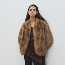 MSBEAST jin口蓝狐坎毛晕染霜色V领短狐狸毛皮草外套女丨霜华映月