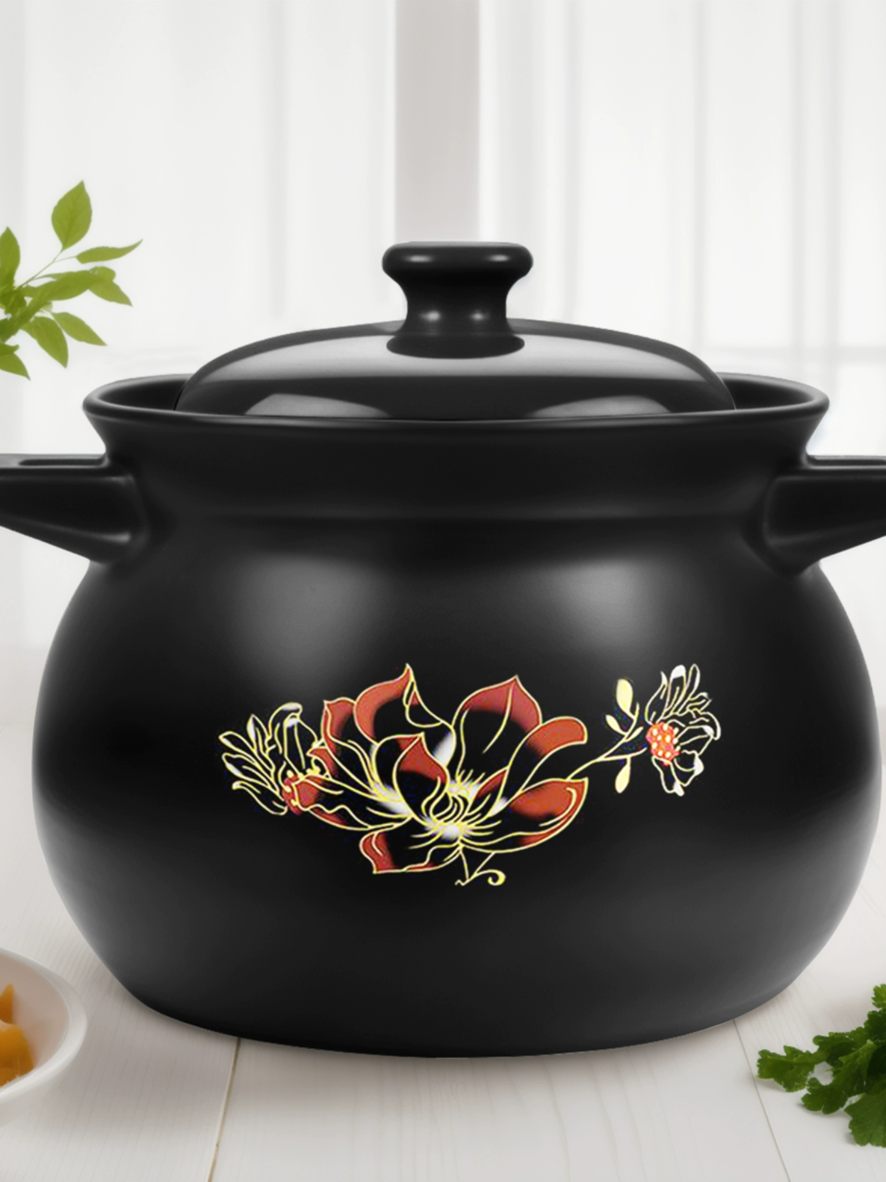 Старинный китайский керамический горшок-кастрюля для приготовления на открытом огне, термостойкий, для каши, супа, тушения, большая вместимость, коммерческий вариант