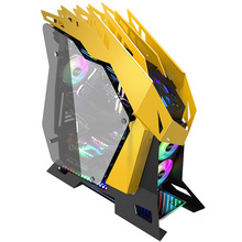 大水牛铁血战士-猛禽 黑黄色 电竞台式电脑异形主机箱支持360水冷