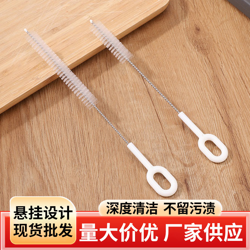 Yuesheng New Stainless Steel Dust Removal Brush with Plastic Handle Baby Bottle Straw Cleaning Tool Wholesale Brush