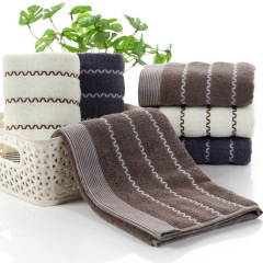 隆利水波紋32股110g純棉刺繡面巾情侶加厚洗臉吸水毛巾全棉批發