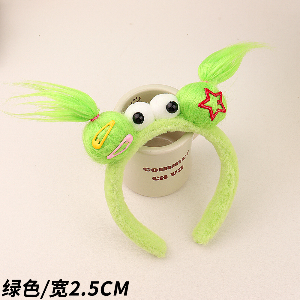 Diadema peludo muñeca fea talla de arena pequeño monstruo cara lavado horquilla Pelo Largo feo lindo antideslizante lindo felpa