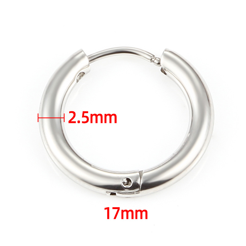 10 PCS/Package Diameter 15mm Diameter 17mm Diameter 19mm Stainless Steel Geometric Hook Earring Findings display picture 2