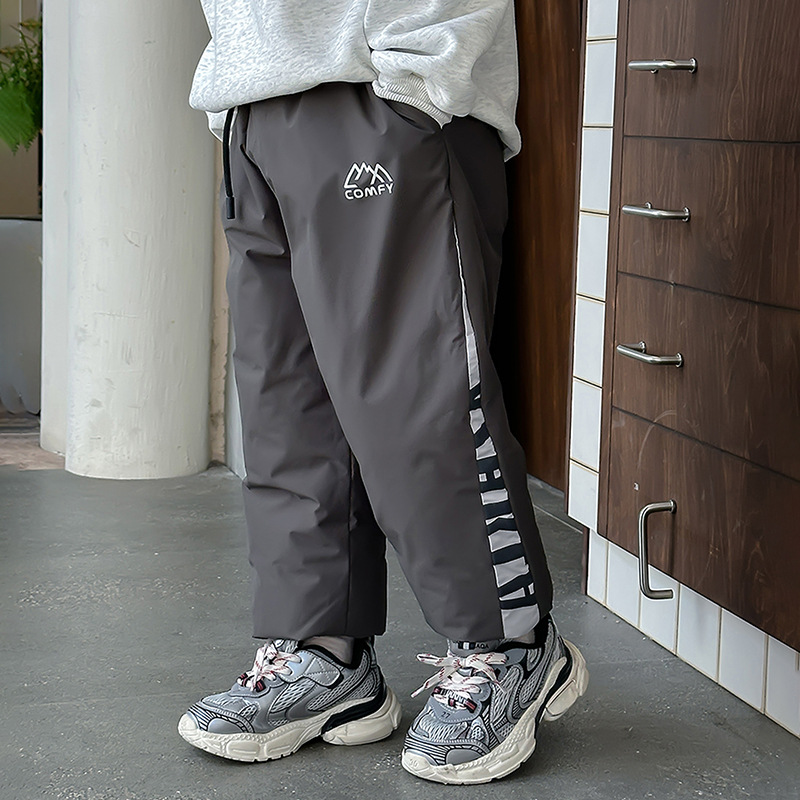 《国标绒》2025冬装新款儿童羽绒裤加厚冬男女宝宝童装羽绒运动裤