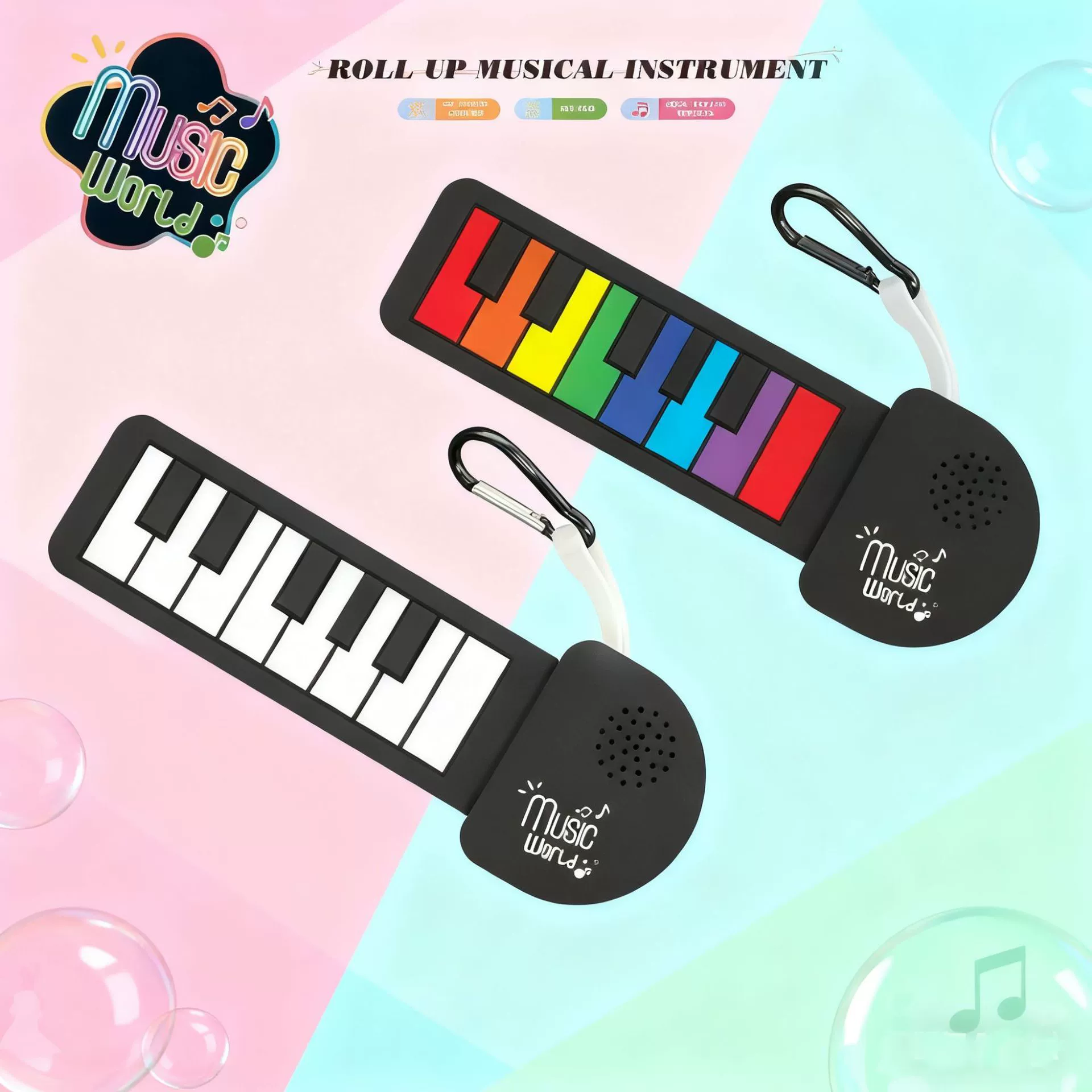 Foldable pendant, drum, drums, rainbow keychain, small cute guitar