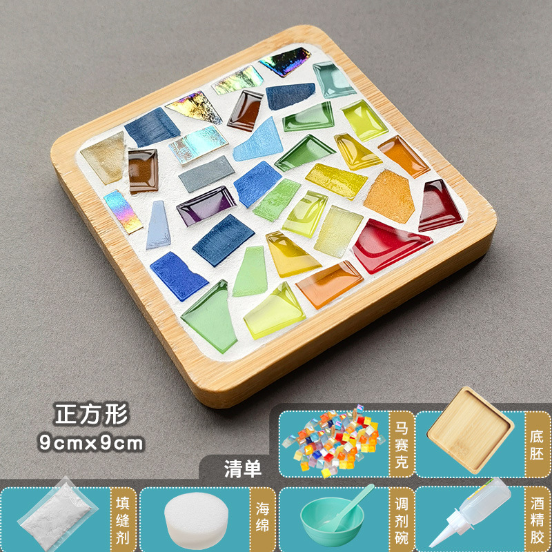 Regalo posavasos de mosaico hecho a mano bricolaje estudiante paquete de material hecho a sí mismo actividades de jardín de infantes Día de la madre mercado nocturno estilo caliente