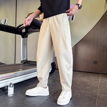 男款重磅卫裤纯色百搭运动裤潮牌哈伦裤新款裤子休闲痞帅高级裤子