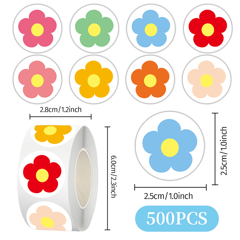 Pegatinas de rollo pegatinas de pequeño cártamo jardín de infantes pegatinas de recompensa para niños materiales de contabilidad de mano sellado cinta adhesiva de película de corte