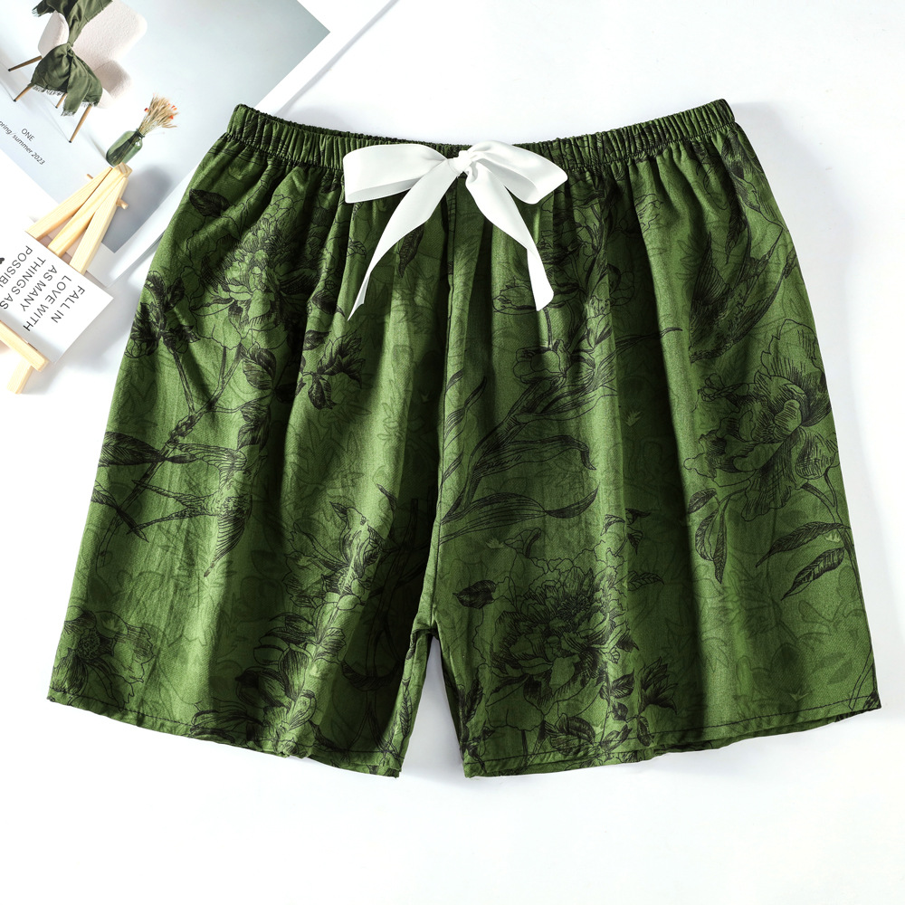 45 pantalones cortos de seda de algodón de verano delgados pijamas transpirables de algodón sintético ultra corto ropa de casa de gran tamaño de playa para mujeres