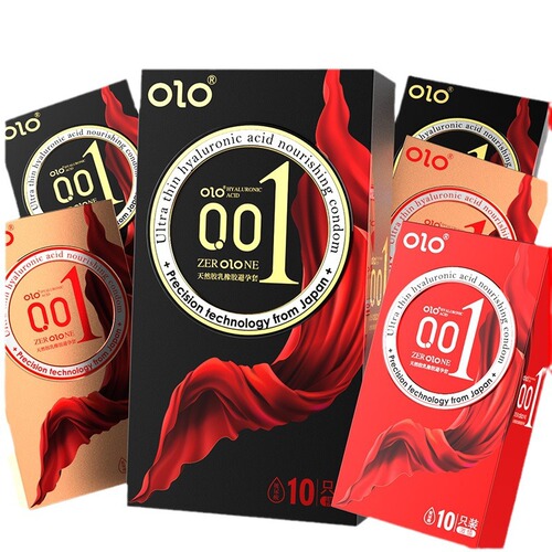 OLO Foreign Trade Hyaluronic Acid Safety Granules Threaded Condoms 001 Adult Sex Toys Hotel Family Planning Wholesale