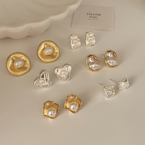 High-end design niche temperament earrings for women  new trendy earrings sterling silver exquisite light luxury versatile earrings