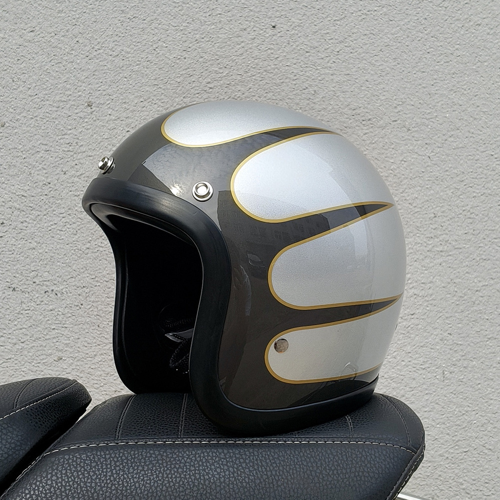 Fiberglass Motorcycle Helmet | Motuoche Motosiklet kaskı (dəbilqə) - cement-grey-flower-xxxxl