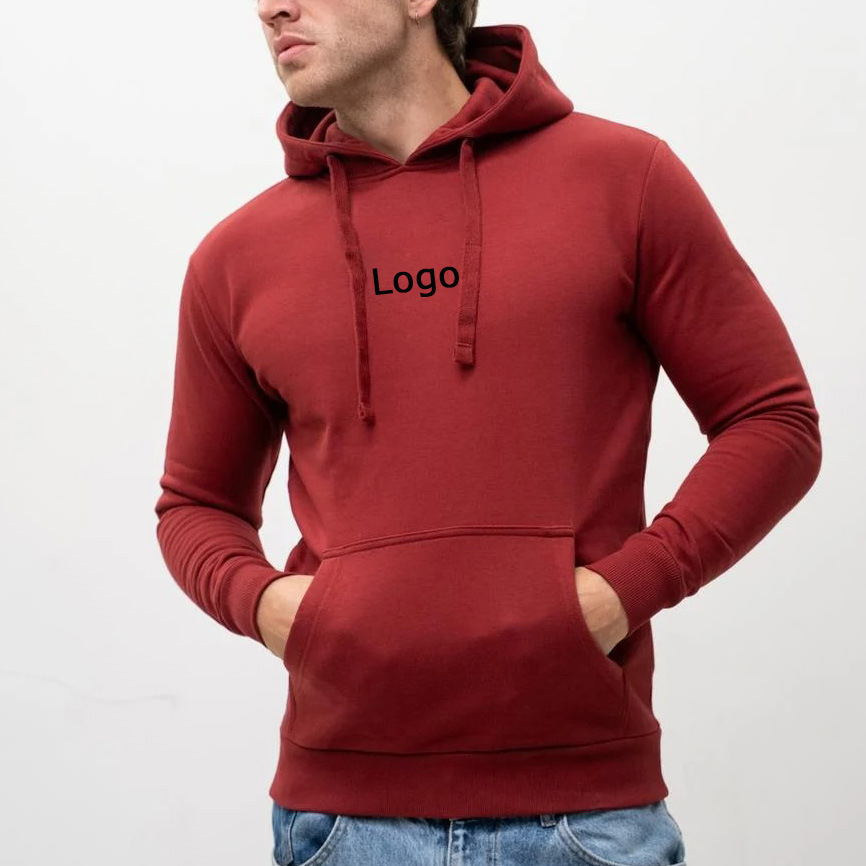 New Wholesale Custom Logo High-Quality Red Oversized Hoodie Men's Hoodie Clothing Manufacturer