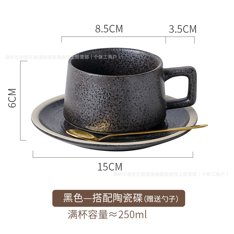 Tazas de café vintage, platos, tazas de cerámica gruesa, tazas de flores, tazas de café caseras de alta calidad, tazas de café con latte