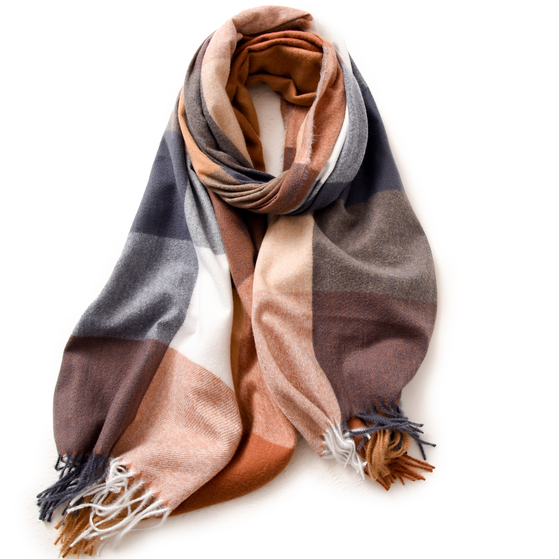 Buñuelo a cuadros para mujeres de otoño y invierno explosión de cachemira caliente buñuelo de oficina con buñuelo de alta calidad para mujeres de invierno