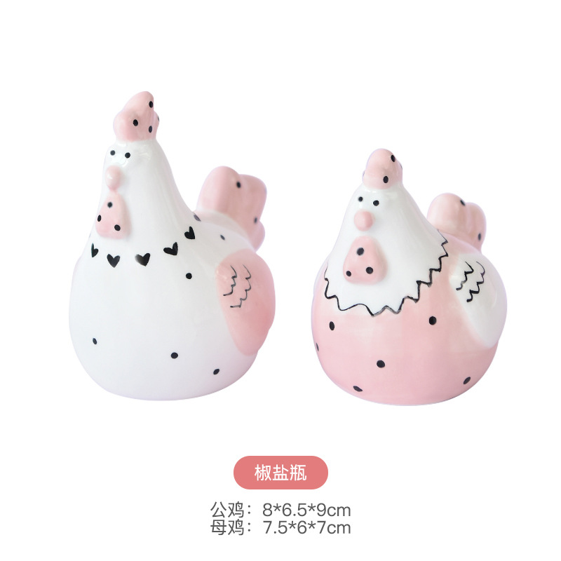 De estilo americano de Pascua vajilla plato de mantequilla plato creativo alivio pollo almacenamiento JAR tetera sellado frasco