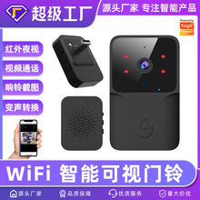 涂鸦智能WiFi无线门铃高清摄像头家用APP远程可视对讲监控摄像头