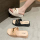 2024 New Wedge Slippers Women's Summer Southeast Asia Foreign Trade Thick Bottom Fashionable All-match Outer Wear Thickened Sandals