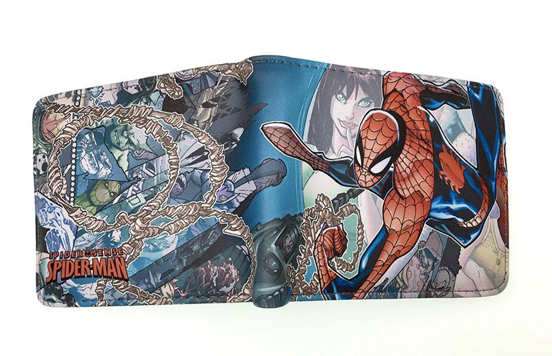 Новый кошелек Spider-Man для подростков - стильный держатель карт из полиуретана из коллекции коротких героев
