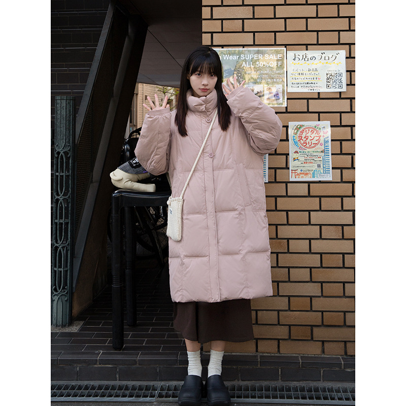 奶兔星球-自制 立领长款羽绒服女2024新款冬季小个子保暖外套