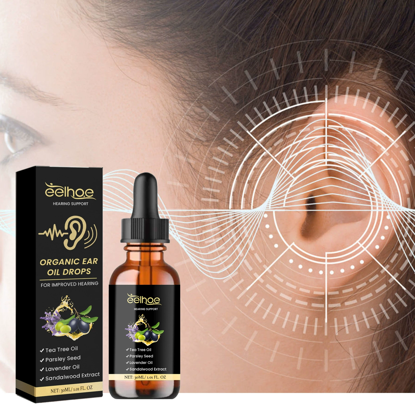 EELHOE капли масла для ушей, очищают ушную серу, снимают шум в ушах, дискомфорт в ушах, уход за ушами, капли для ухода за ушами