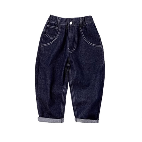 童装男童阔腿裤春装牛仔裤儿童裤子春秋中大童男孩帅气运动长裤潮