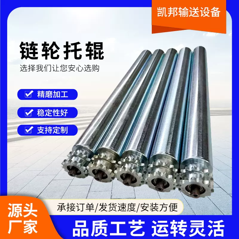 双排链轮托辊镀锌无动力滚筒不锈钢输送机流水线滚轴双排滚筒托辊