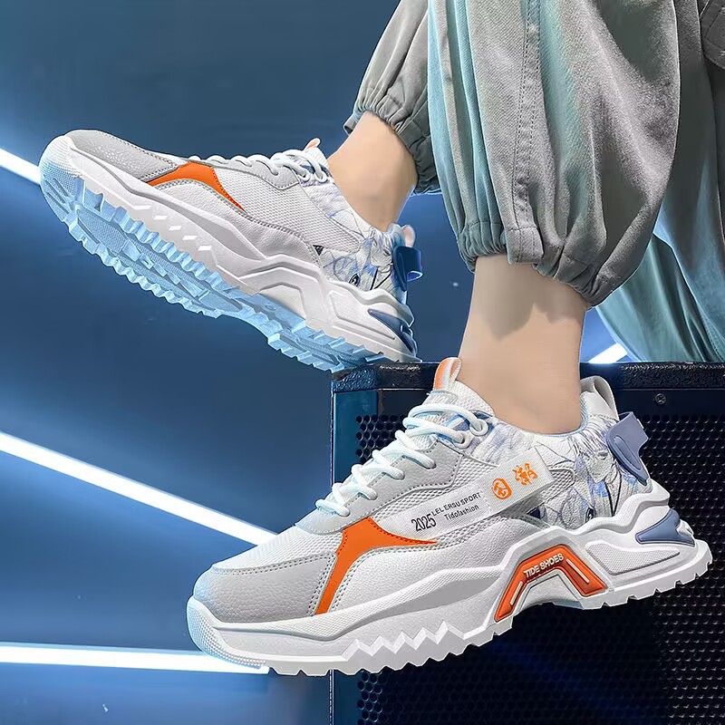 Zapatos de papá para hombres 2024 primavera nuevos zapatos de hombre en línea popularidad de los zapatos de moda, zapatos deportivos de altura de suela gruesa juvenil