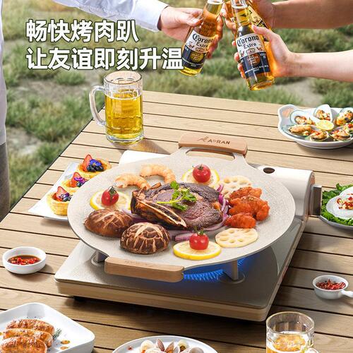 Aoran wholesale outdoor medical stone cassette stove barbecue plate barbecue pot Korean teppanyaki electromagnetic frying pan household