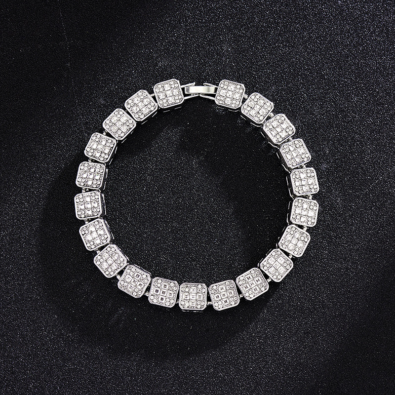 Cadena de azúcar helada con diamantes geométricos y joyas de Instagram de moda para mujer_voghion.com
