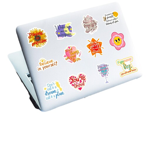 50 Cross-border Inspirational Text Sticker Handbag Material Notebooks Water Cup Luggage Decor Outdoor Waterproof Sticker