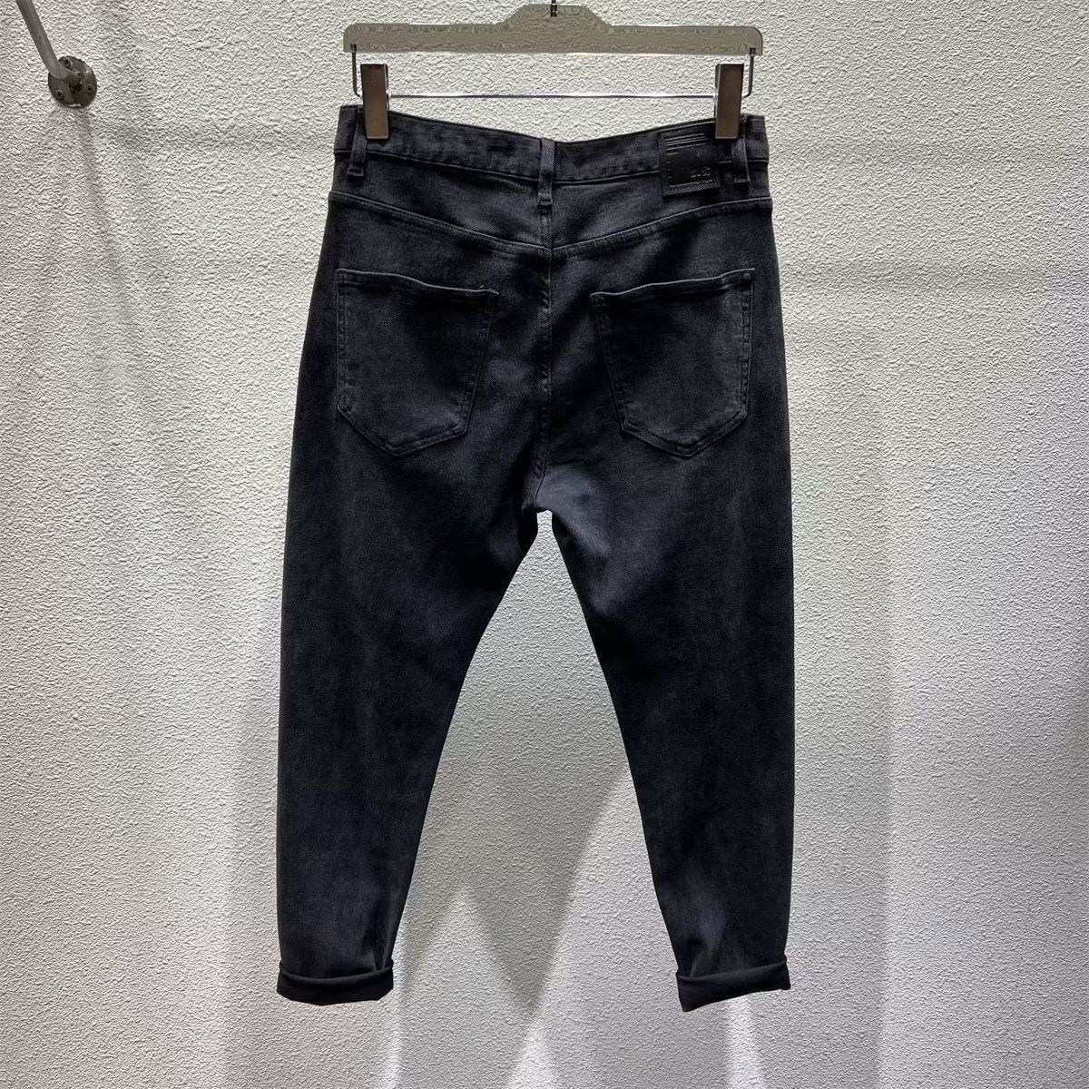 Casual Scratched American High Street Style Loose Wide-Leg Pants For Women Men, Autumn Black And Gray Trendy_mkmklike.com