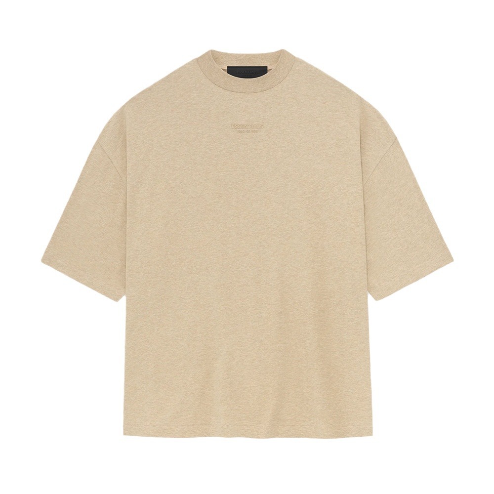 FOG ESSENTIALS 라인 작은 로고 짧은 소매 미국 스타일 높은 거리 캐주얼 작은 높은 목 느슨한 커플 티셔츠 남성용
