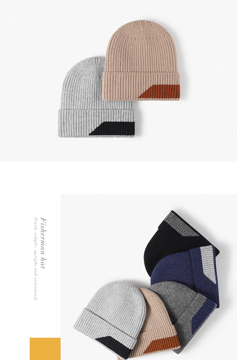 Vielseitige einfache warme Fleece-Kaltmütze modische Wollmütze Herren verdickter Ohrenschutz Strickmütze Damen_voghion.com