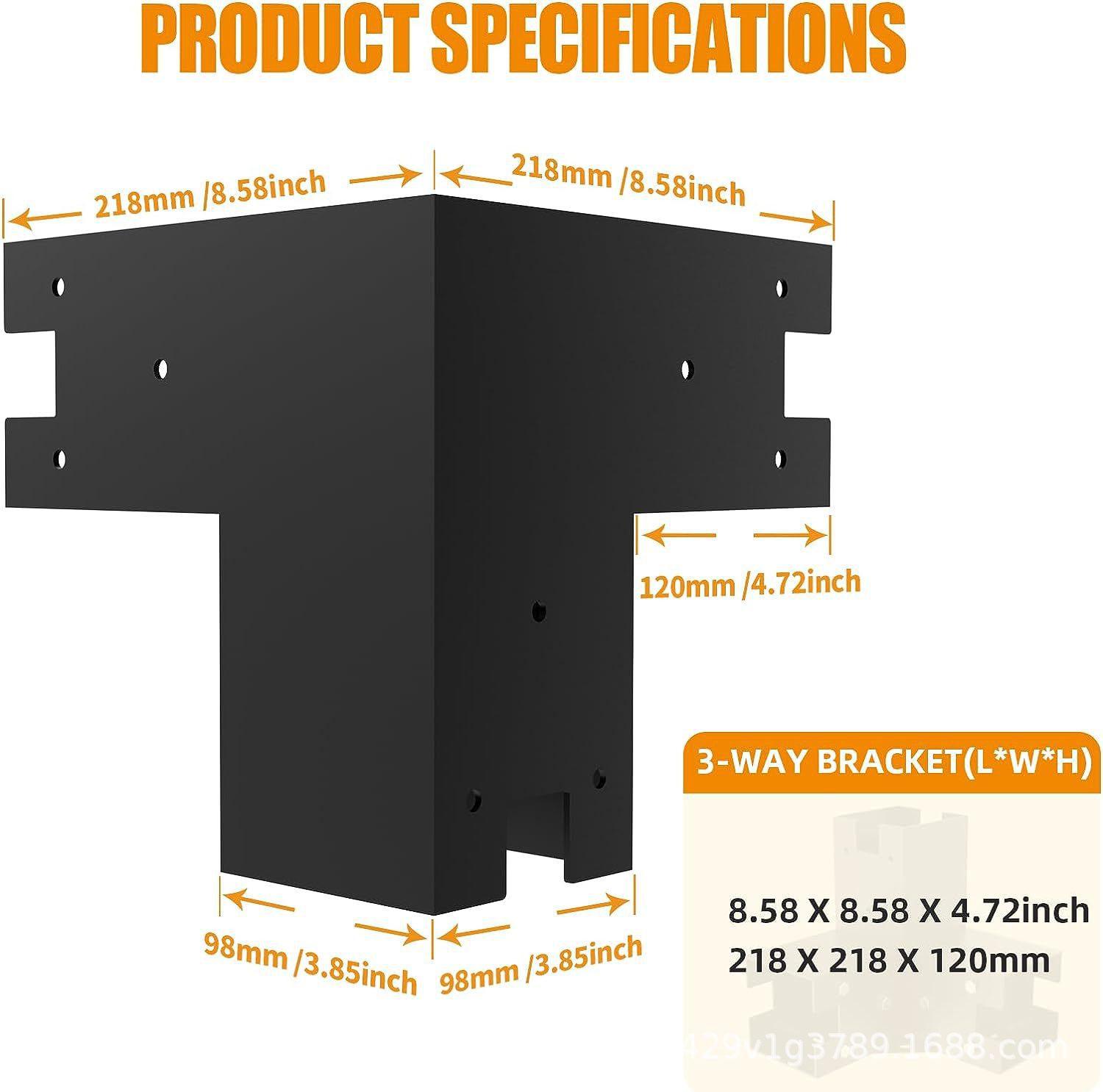 soporte de pergola soporte de ángulo recto soporte de madera elevada DIY 4 piezas para el tamaño de ángulo real de 3.5X3.5 pulgadas