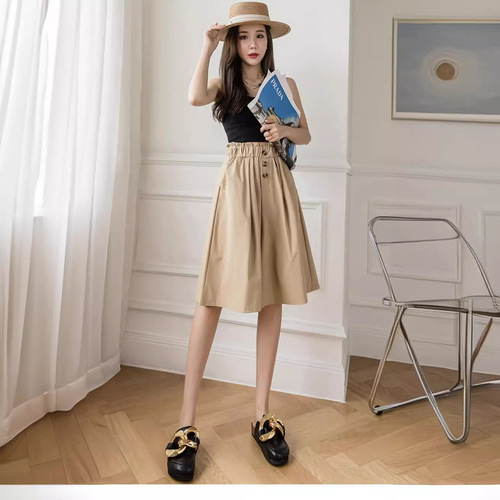 Cross-border foreign trade summer large size Korean style versatile high-waisted wide-leg casual pants for women loose and slimming fashionable five-pocket pants