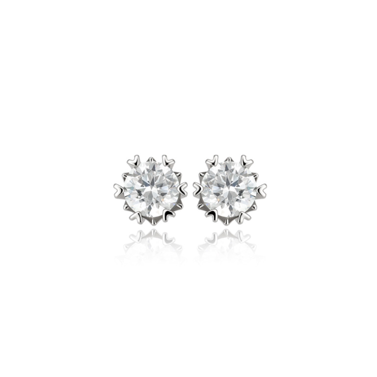 Pendientes de Botón de Corazón y Copo de Nieve de Aleación de Cobre Galvanizado para Mujer image 6