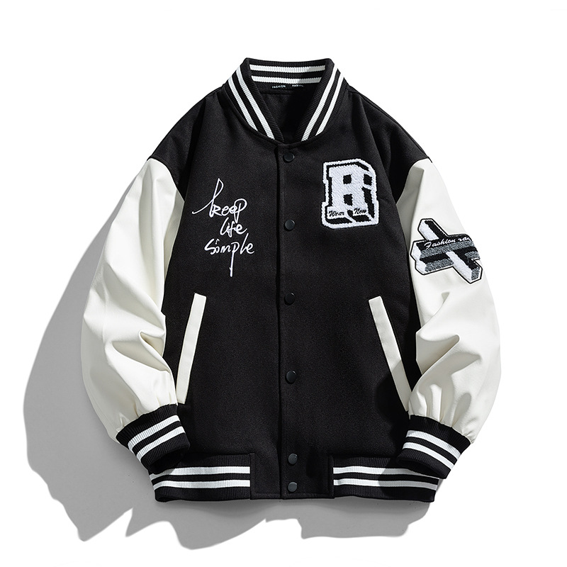 Vīriešu apģērbs Viegla zīda kokvilnas jaka vīriešiem ziemā, šī gada jaunā modernā zīmola sabiezināta beisbola apkakles jaka vidusskolas skolēniem_voghion.com