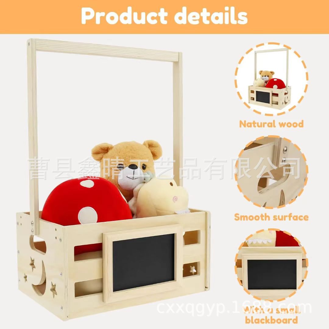 Caja de almacenamiento de juguetes para bebés de madera maciza portátil, estante de almacenamiento de ropa para niños de madera para el hogar, caja de ducha de madera para bebés