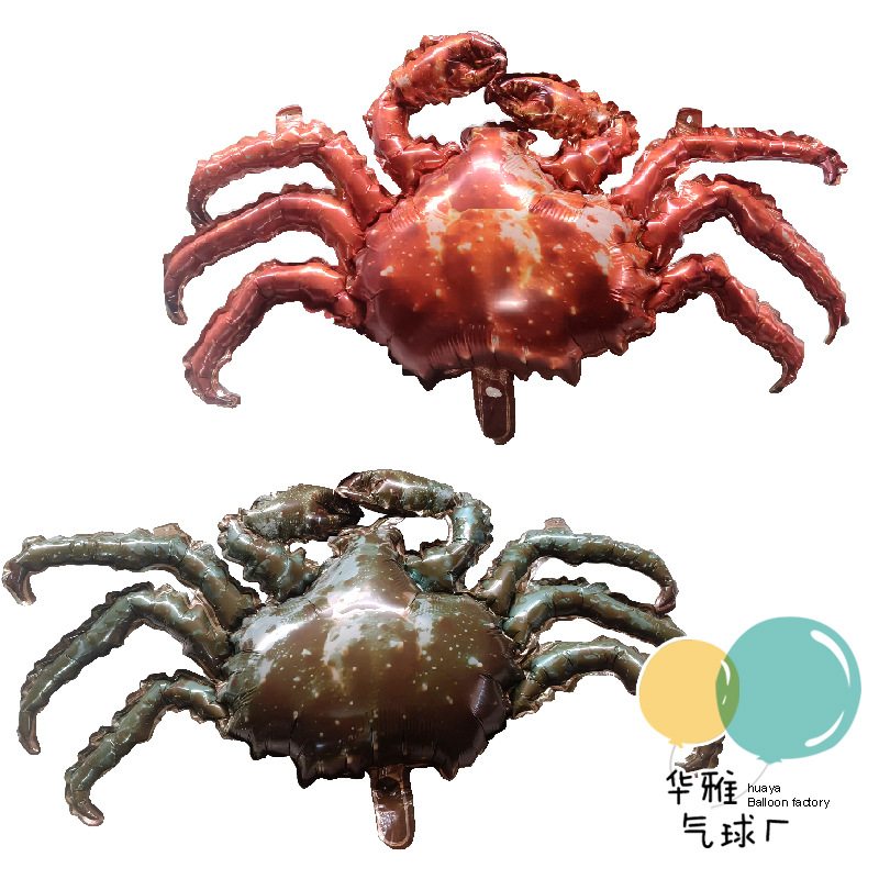 仿真帝王蟹蜘蛛蟹充气球餐馆门头装饰灯箱海鲜餐厅酒店布置气球