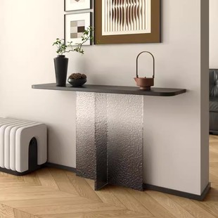 Antique Style End View Table Light Luxury Ice Crack Gradient Stone Pattern Acrylic Entrance Table Retro Simple Entrance Table