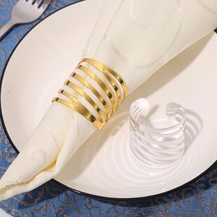 TEMU cross-border hot hotel metal napkin buckle golden swing napkin ring napkin ring mouth cloth ring manufacturers wholesale