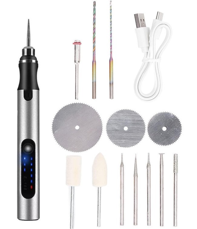 Máquina de grabado pequeña de mano mini máquina de pulir eléctrica Jade carpintería máquina de grabado máquina de corte de perforación de 12 piezas conjunto