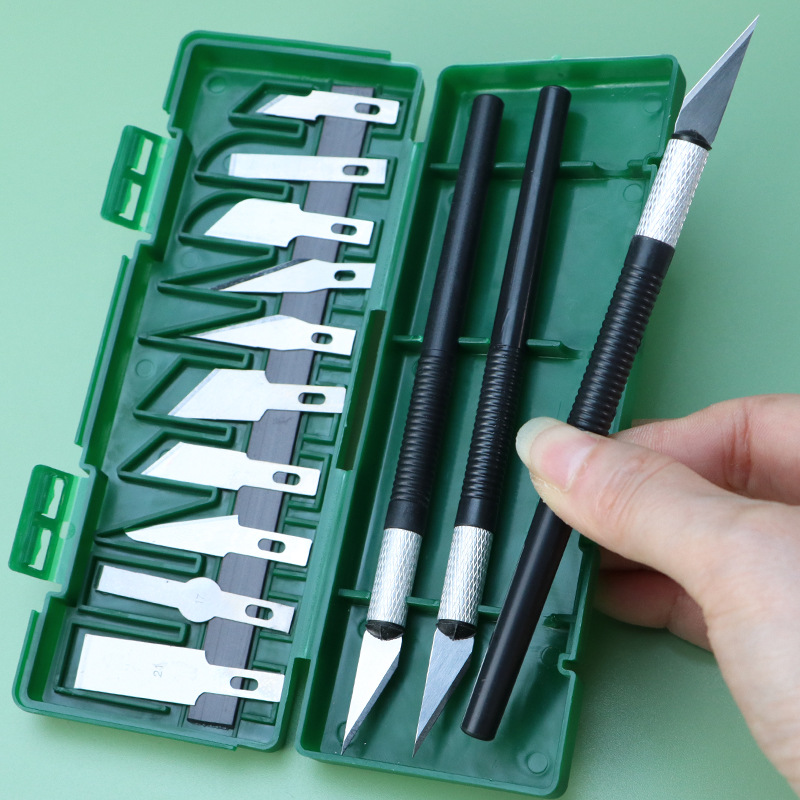 13件雕刻刀橡皮章刻刀剪纸雕花小刀工具套装手工制作美工刀模型刀