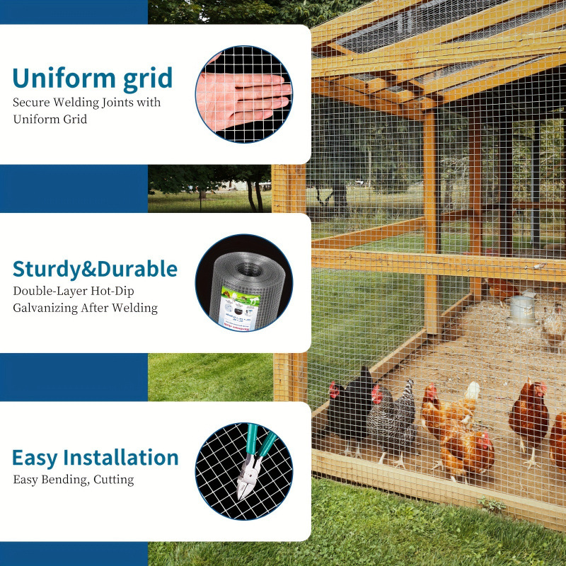 2026 Autumn and Winter Cross-Border Export New 24X50' Heavy Galvanized Welded Mesh Roll Hot