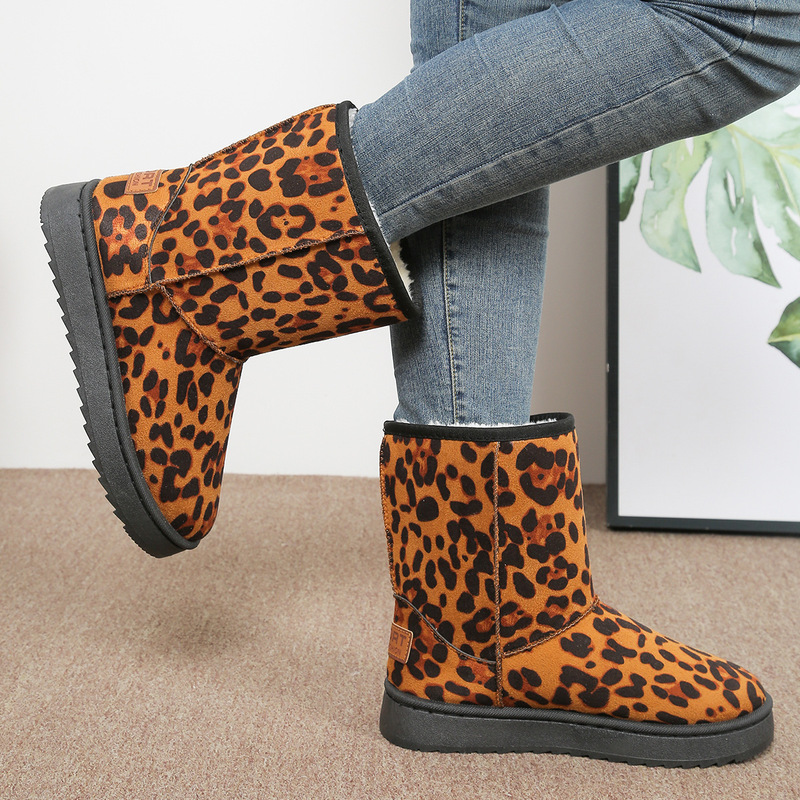 European and American Large Size Snow Boots for Women 2025 Winter New Versatile Fleece-Lined Thickeneded Cotton Shoes Amazon Cotton Boots Cross-Border