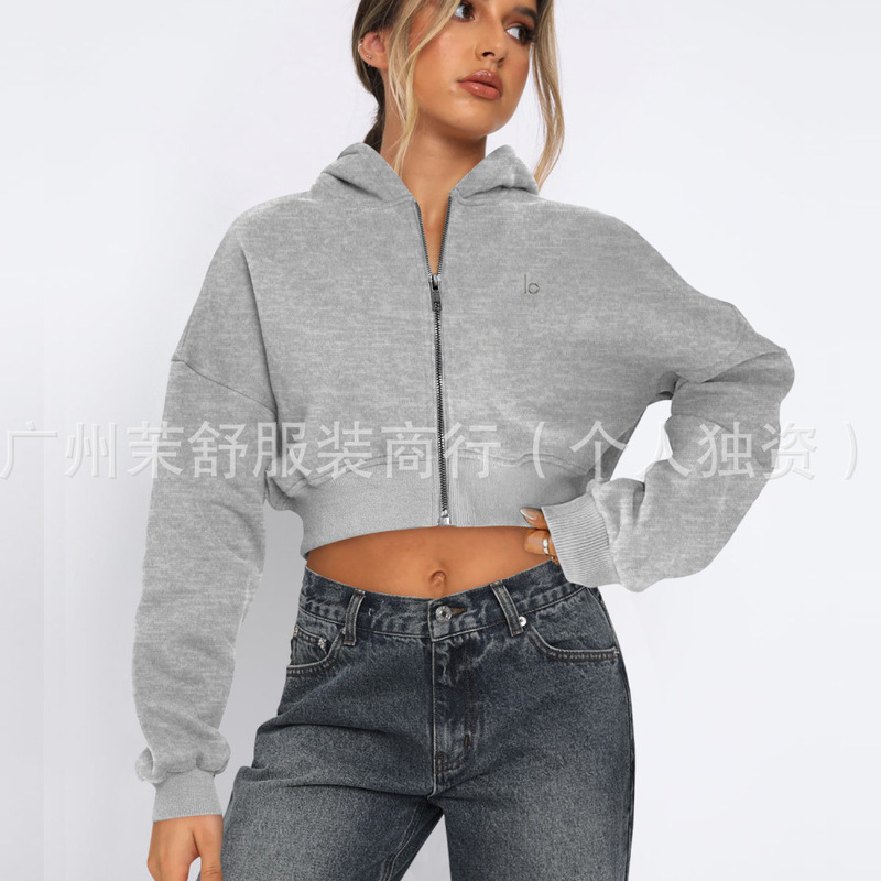alo修身显瘦瑜伽服女冬季加绒 Yoga休闲运动拉链连帽外套开衫卫衣|undefined